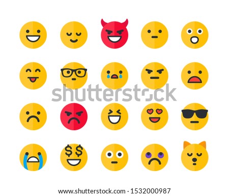 Emoticons, emoji vector icons set
