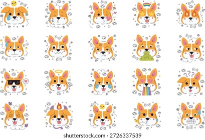 Emoticonos Y Ilustraciones De Expresión Ilustración vectorial. Plantilla de diseño de símbolos de ilustración para elemento de interfaz de usuario móvil de Web.