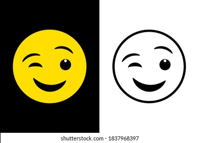 Emoticons face expression on color and line black color design concept. Very suitable in various business purposes, also for icon, symbol and many more.