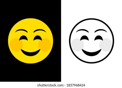 Emoticons face expression on color and line black color design concept. Very suitable in various business purposes, also for icon, symbol and many more.