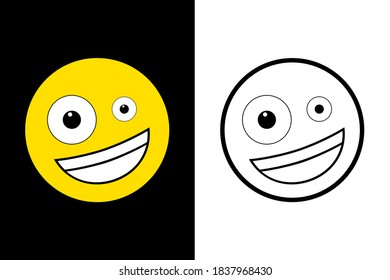 Emoticons face expression on color and line black color design concept. Very suitable in various business purposes, also for icon, symbol and many more.