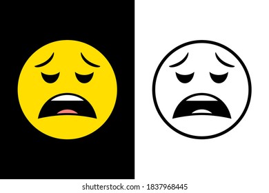 Emoticons face expression on color and line black color design concept. Very suitable in various business purposes, also for icon, symbol and many more.