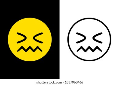 Emoticons face expression on color and line black color design concept. Very suitable in various business purposes, also for icon, symbol and many more.