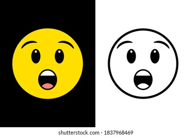 Emoticons face expression on color and line black color design concept. Very suitable in various business purposes, also for icon, symbol and many more.