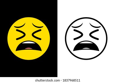 Emoticons face expression on color and line black color design concept. Very suitable in various business purposes, also for icon, symbol and many more.