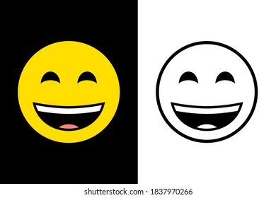 Emoticons face expression on color and line black color design concept. Very suitable in various business purposes, also for icon, symbol and many more.