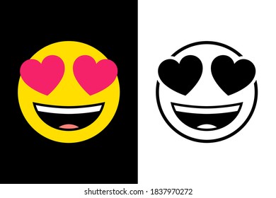 Emoticons face expression on color and line black color design concept. Very suitable in various business purposes, also for icon, symbol and many more.