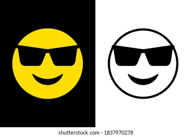 Emoticons face expression on color and line black color design concept. Very suitable in various business purposes, also for icon, symbol and many more.