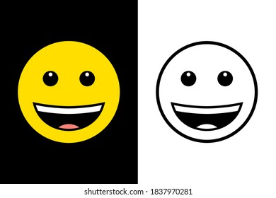 Emoticons face expression on color and line black color design concept. Very suitable in various business purposes, also for icon, symbol and many more.