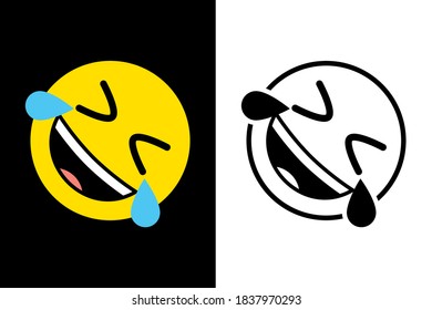 Emoticons face expression on color and line black color design concept. Very suitable in various business purposes, also for icon, symbol and many more.