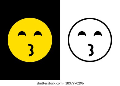 Emoticons face expression on color and line black color design concept. Very suitable in various business purposes, also for icon, symbol and many more.