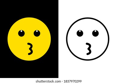 Emoticons face expression on color and line black color design concept. Very suitable in various business purposes, also for icon, symbol and many more.
