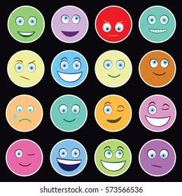 Emoticons - face expressions - variation of different emoticon 