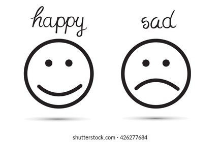 Similar Images, Stock Photos & Vectors of emoticons face happy and sad ...