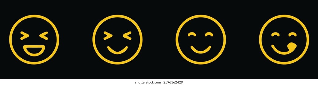 Emoticons faces icon in hand drawn style. Emoji faces collection. happy, smile, sad and angry emoji.