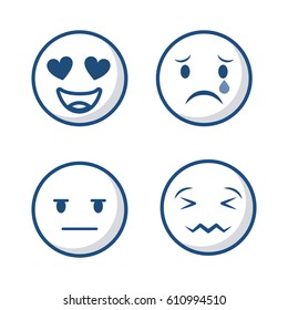 emoticons faces icon over white background. vector illustration