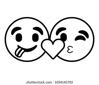 emoticons faces tongue out and kiss