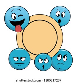 Emoticons frame concept
