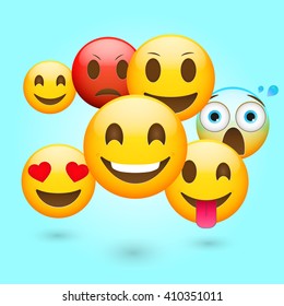 Emoticons Fresh Set. Emoticons vector illustration. Emoji Set.