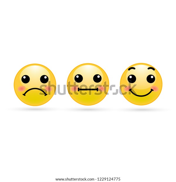 Emoticons icon negative, neutral and positive, different mood. Vector ...