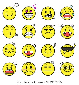 Emoticons icon set.