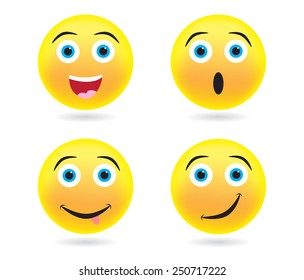 Emoticons icon set. Emoji vector illustration.