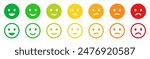 Emoticons icon set. Happy and sad emoji symbols. Emoticons with different moods. Smile sign.