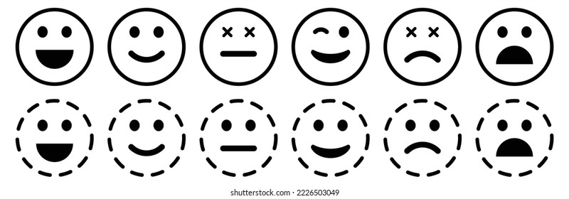 Emoticons icon set. Simple emoticons collection. Vector illustration.	