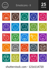 Emoticons icon set. Suitable for web apps, mobile apps and print media.