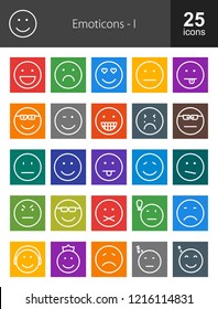 Emoticons icon set. Suitable for web apps, mobile apps and print media.