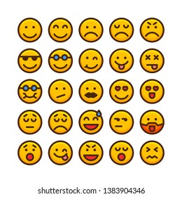 Emoticons icon set,Icons about facial expressions