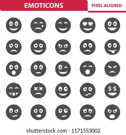 Emoticons Icons. Professional, pixel perfect icons, EPS 10 format.