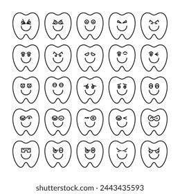 Emoticons Symbole Vektor-Illustration setzen