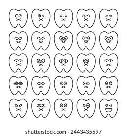 iconos de emoticonos conjunto ilustración vectorial