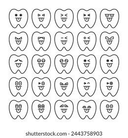 iconos de emoticonos conjunto ilustración vectorial