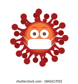 emoticons infected with COVID-19. Sick coronavirus emoticons. Isolated on white. Vector