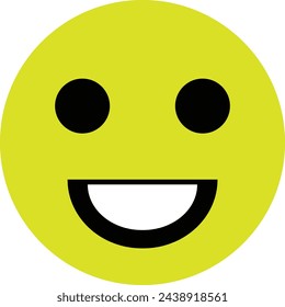 Emoticons isolated on white background, big yellow emoji