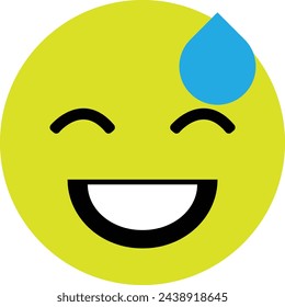 Emoticons isolated on white background, big yellow emoji