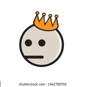 emoticons  king  vector illustrations, white background