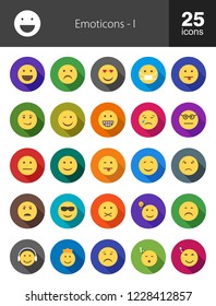 Emoticons Long Shadow Icons