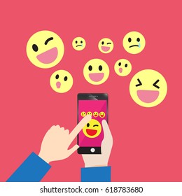 Emoticons message in smartphone communication technology