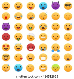 Emoticons Modern Flat Set  .Emoticons vector illustration. Emoticons icons. Emoji isolated