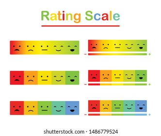 Emoticons mood scale on white background, vector illustration