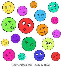 Emoticons on a white background. pattern