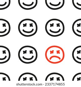 Emoticons on a white background. pattern