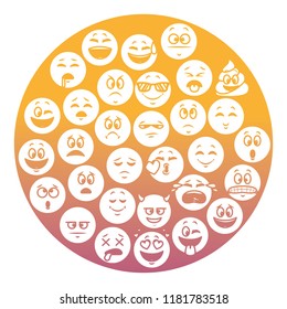 Emoticons pattern background rainbow lines