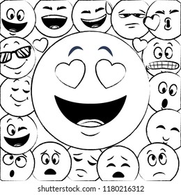 Emoticons pattern background sketch