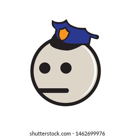 Emoticons Police Vector Illustrations White Background Stock Vector ...