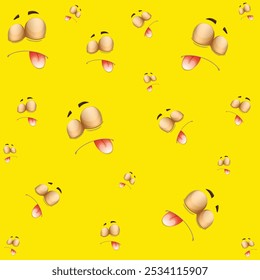 Emoticons seamless pattern. Facial expression seamless pattern vector background. Smiles face texture template. Modern smileys for textiles, interior design, book design, website Background. EPS10.
