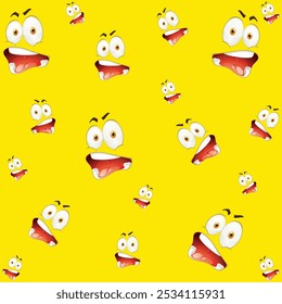 Emoticons seamless pattern. Facial expression seamless pattern vector background. Smiles face texture template. Modern smileys for textiles, interior design, book design, website Background. EPS10.